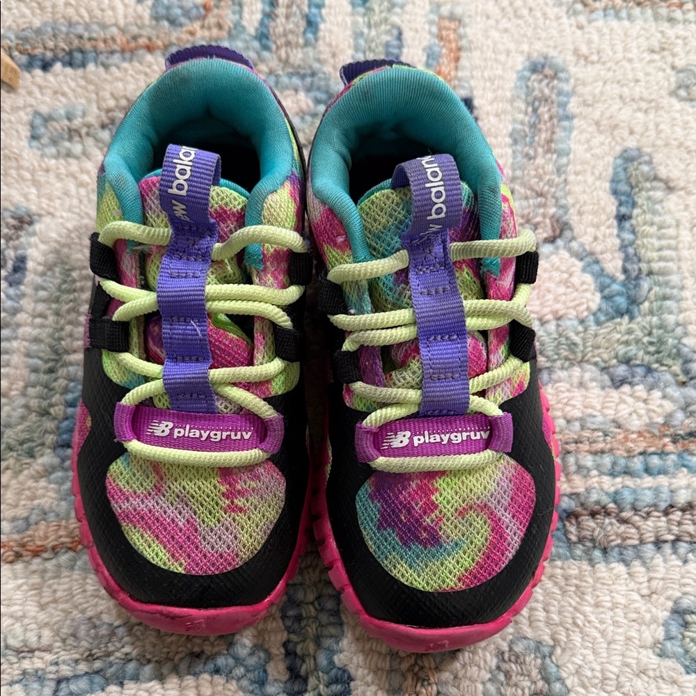 New Balance Kids Playgruv Tie-Dye Sneakers in Pink and Teal